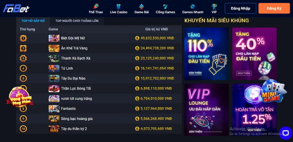 Thưởng Độc Quyền VIP